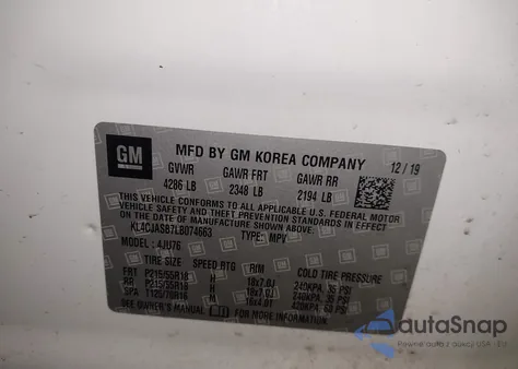 2020 Buick Encore Fwd Preferred z USA, uszkodzony, nr VIN KL4CJASB7LB074663